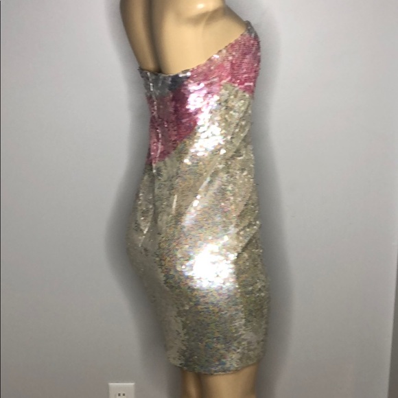 BLACKTIE Oleg Cassini Strapless Sequin Dress - Picture 3 of 7